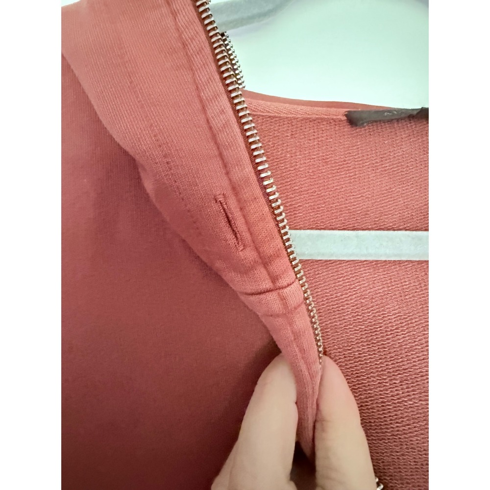 All Saints Xonda Hoody Dress L Rose Cotton Quarter Zip Hooded Sweatshirt Dress - Picture 4 of 9